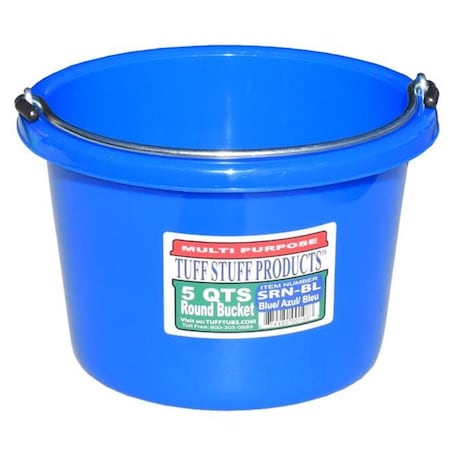 Tuff Stuff Products Tuff Stuff Products SRNBL 5 qt. Round Bucket; Blue SRNBL